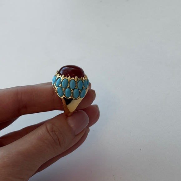 statement  Crystal  Turquoise ring - Picture 10 of 12